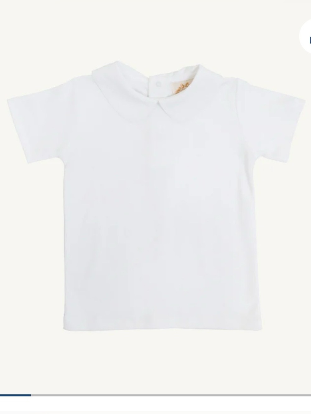 The Beaufort Bonnet Company Peter Pan Collar Shirt in White, size 2T